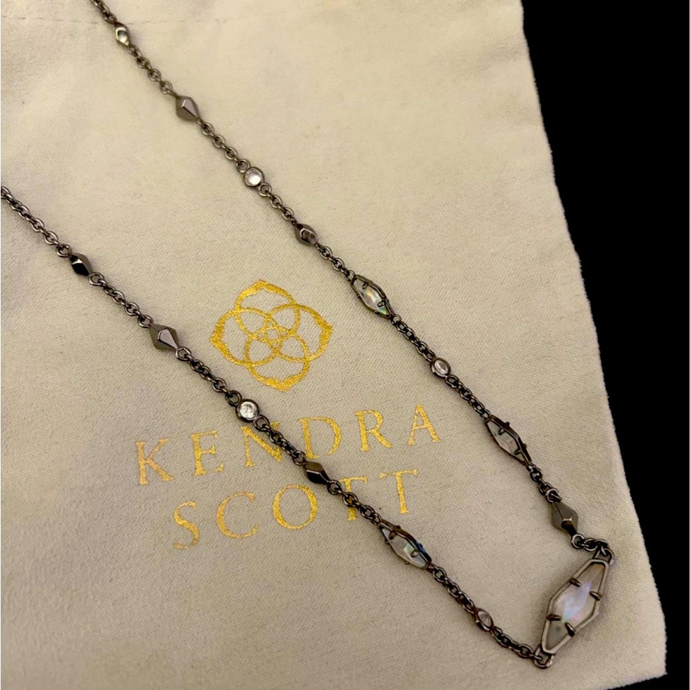 Kendra Scott Adjustable Gunmetal Necklace